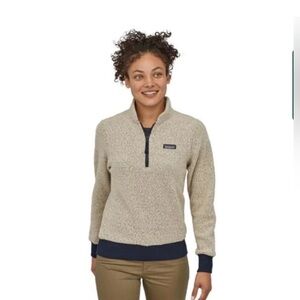 Patagonia Women's Gray and Navy Blue Zip-Up Top